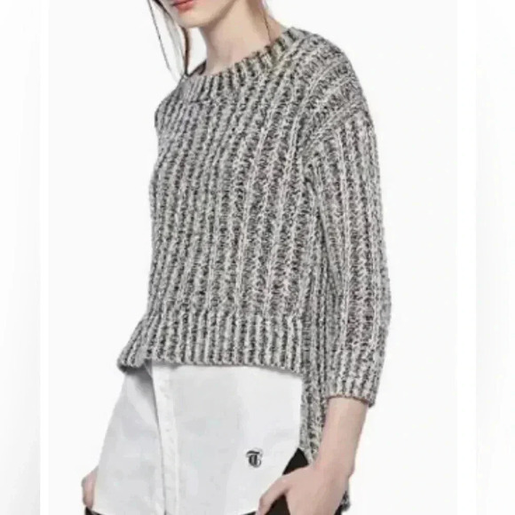 Thakoon Sweaters - Thakoon Black and White Layered Blouse & Sweater  Medium